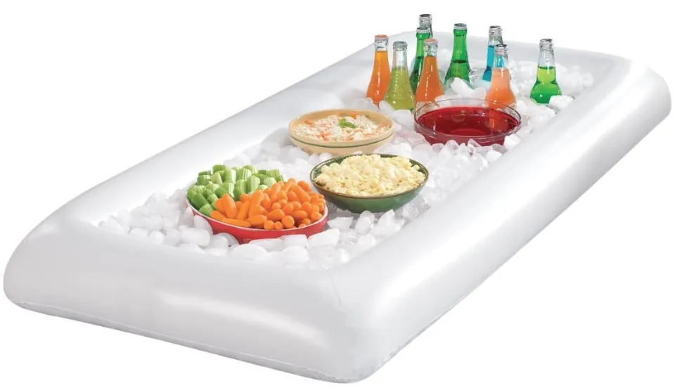 Amazon.com | COLIBYOU Inflatable Buffet and Salad Bar - Portable Blow Up  Food and Beverage Cooler and Server with Drain Plug: Salad Serving Sets